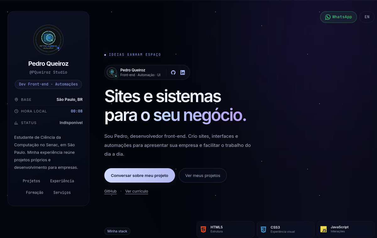 Prévia do portfólio de Pedro Queiroz